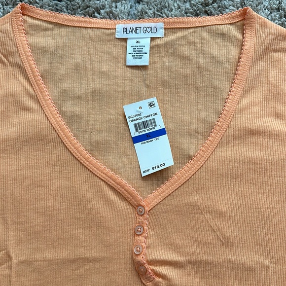 NWT Plant Gold orange ribbon baby tee - Picture 3 of 7